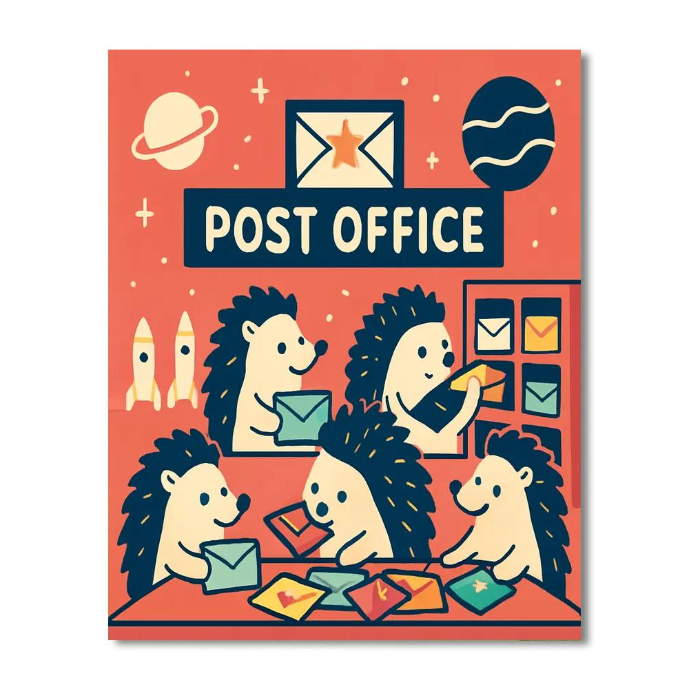 Planet Post Office Number painting