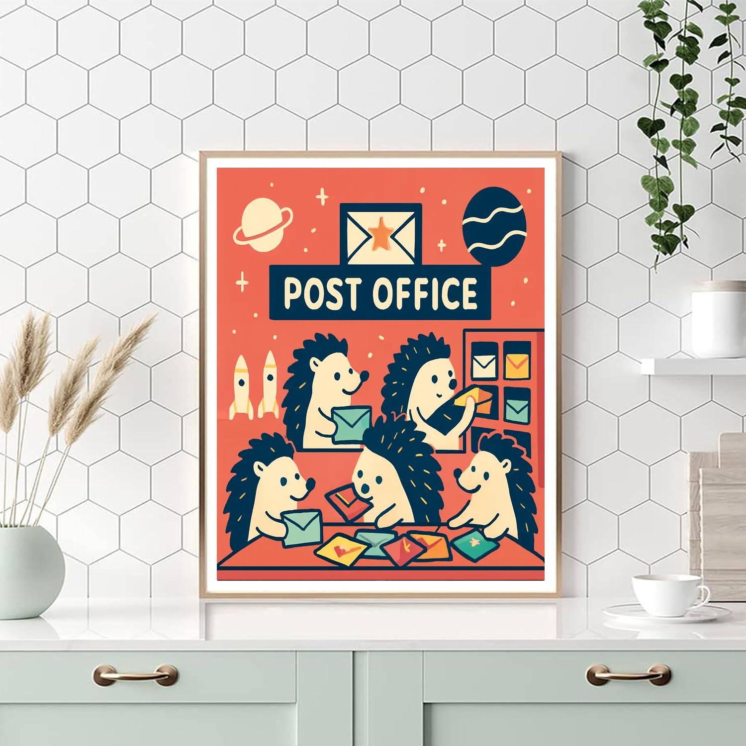 Planet Post Office Number painting