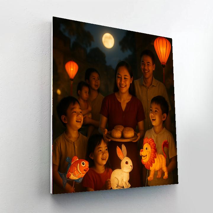 Tet Trung Thu Moon Cake Night Number painting