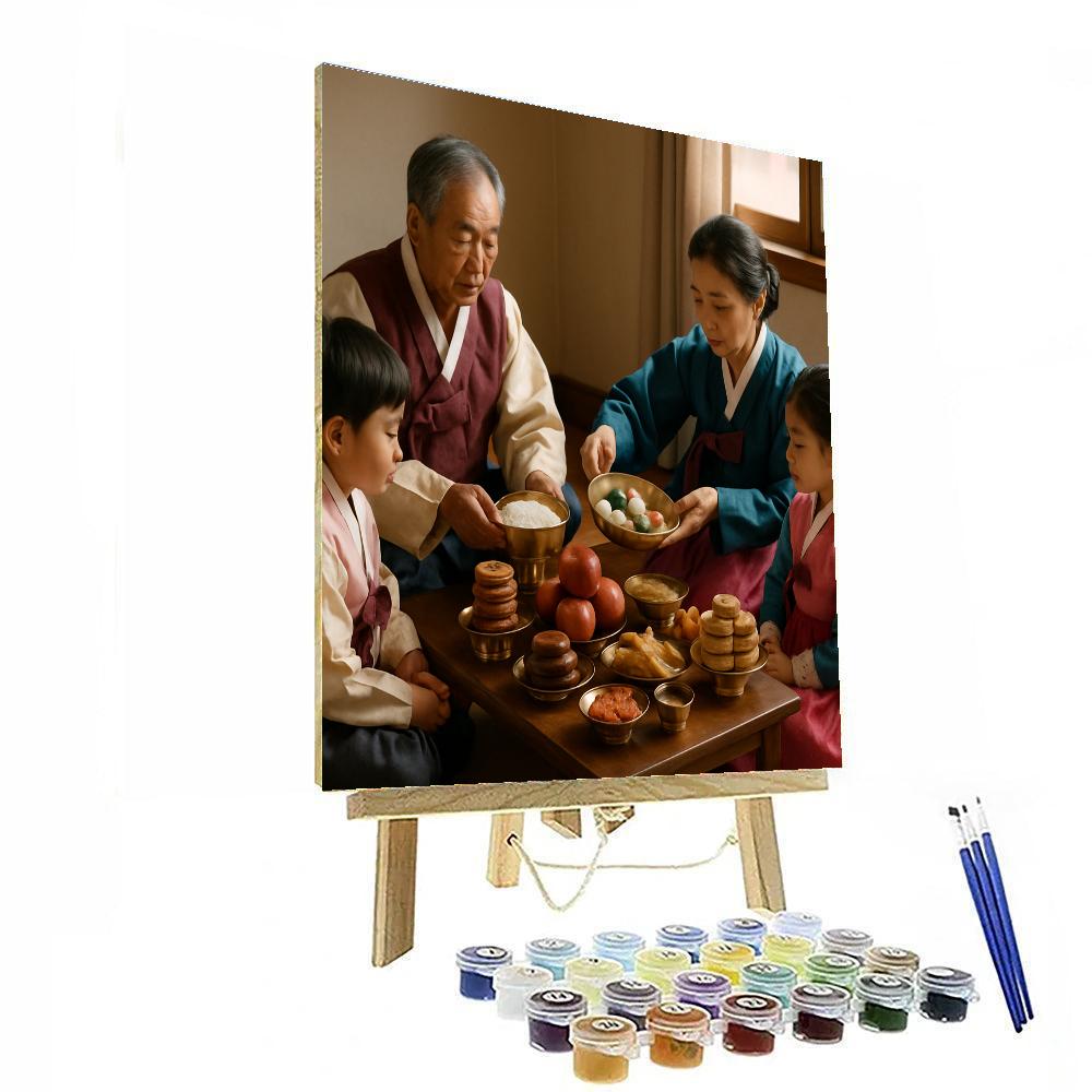 Korean Chuseok Family Table paint by numbers