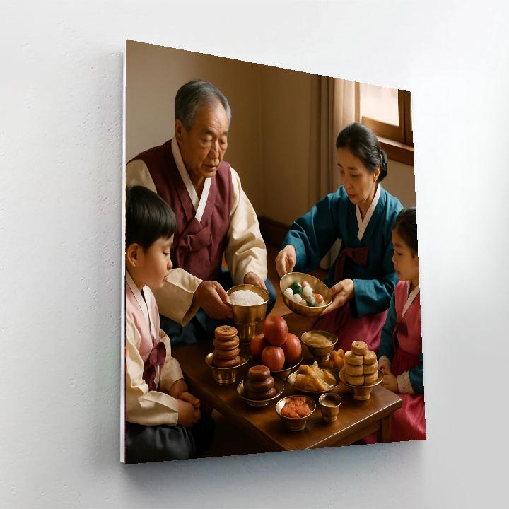 Korean Chuseok Family Table paint by numbers