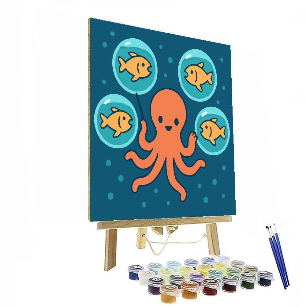 Orbiting Opera Octopus Number painting