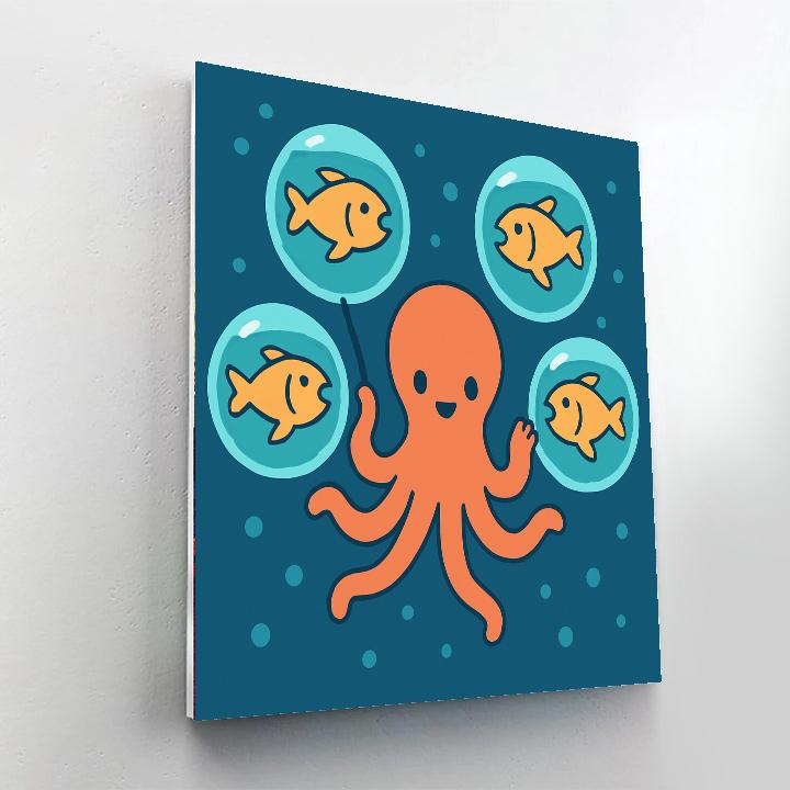 Orbiting Opera Octopus Number painting