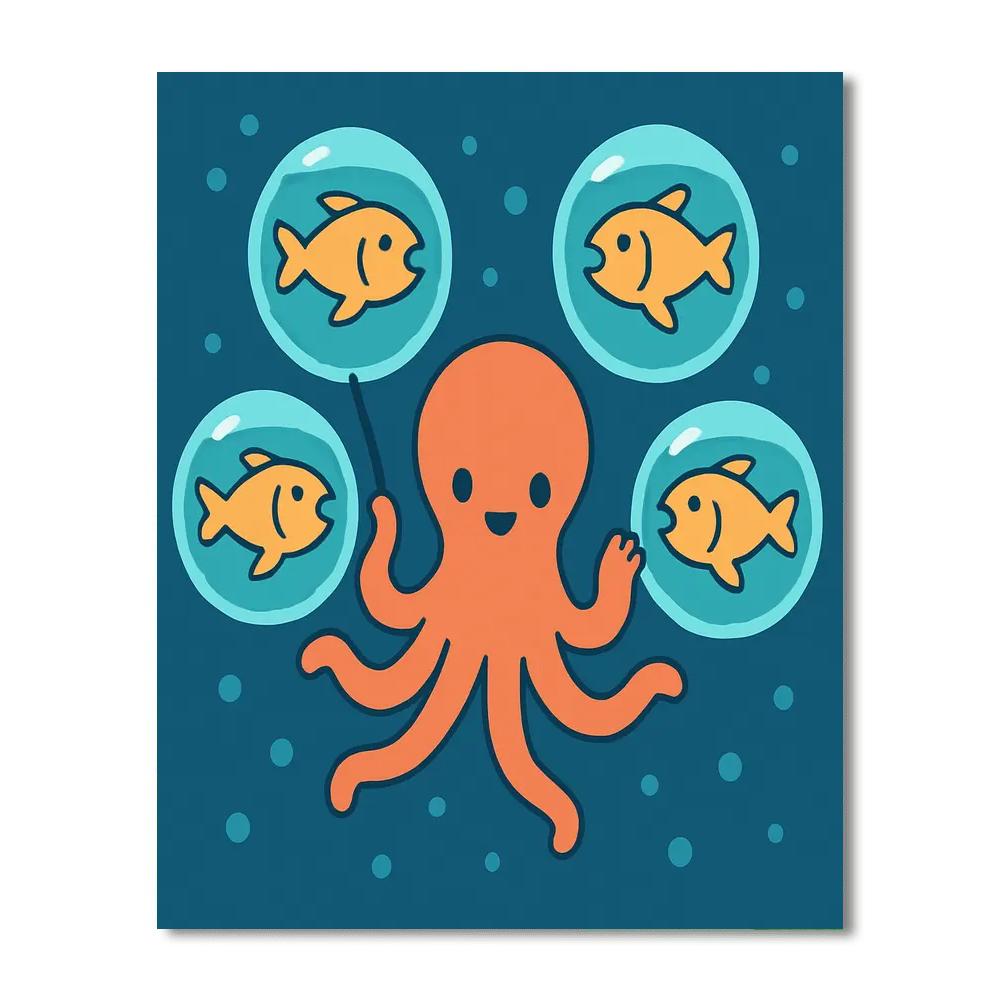 Orbiting Opera Octopus Number painting