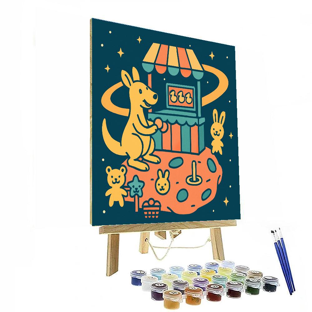 Cosmic Carnival Kangaroo Painting by numbers kit