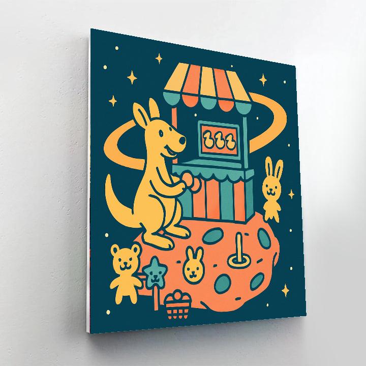 Cosmic Carnival Kangaroo Painting by numbers kit