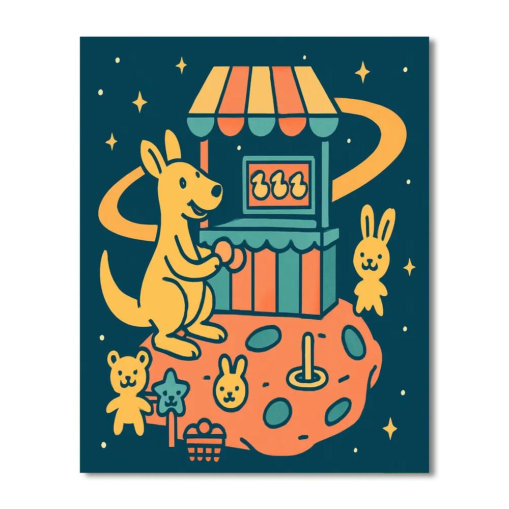 Cosmic Carnival Kangaroo Painting by numbers kit