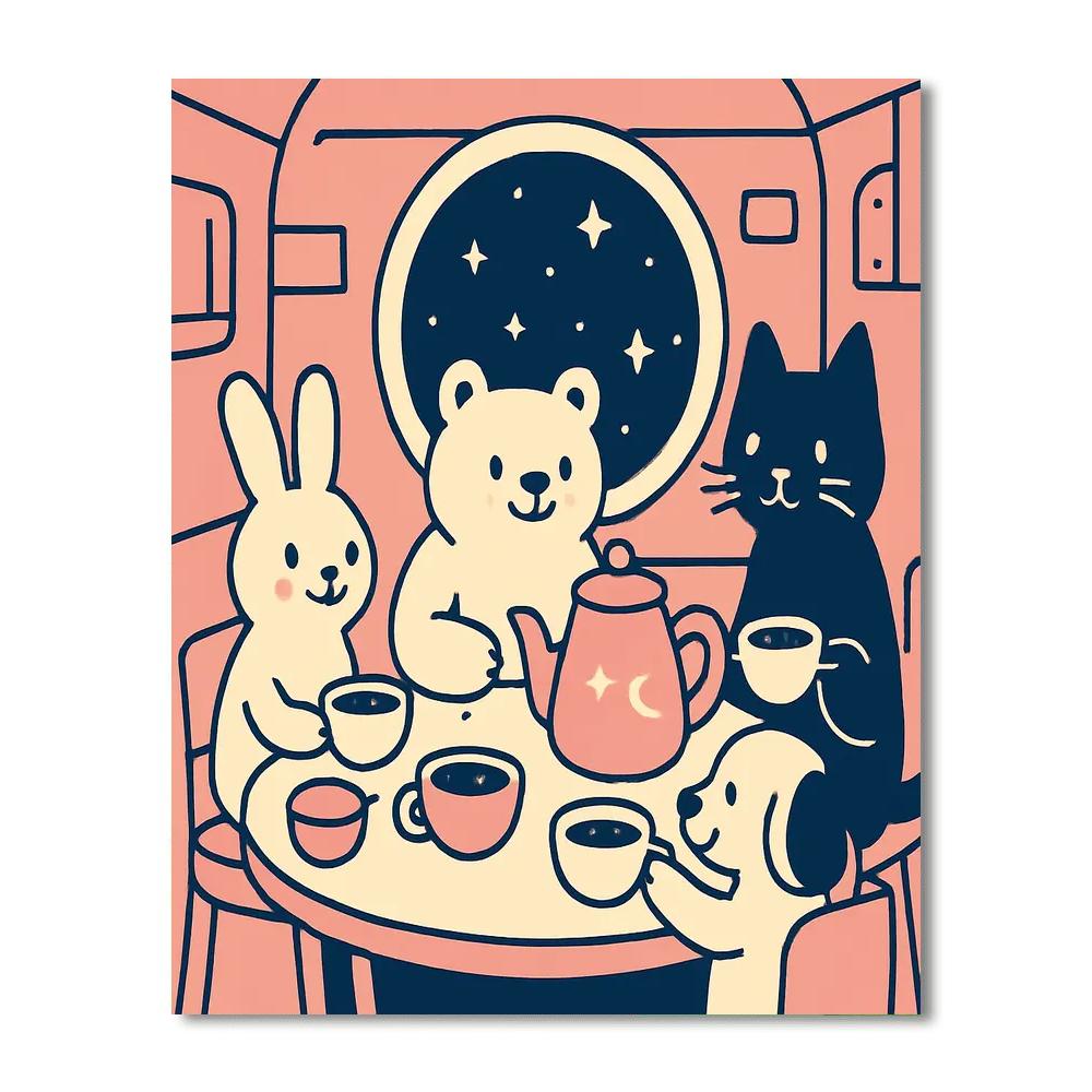 Starship Tea Party paint by number