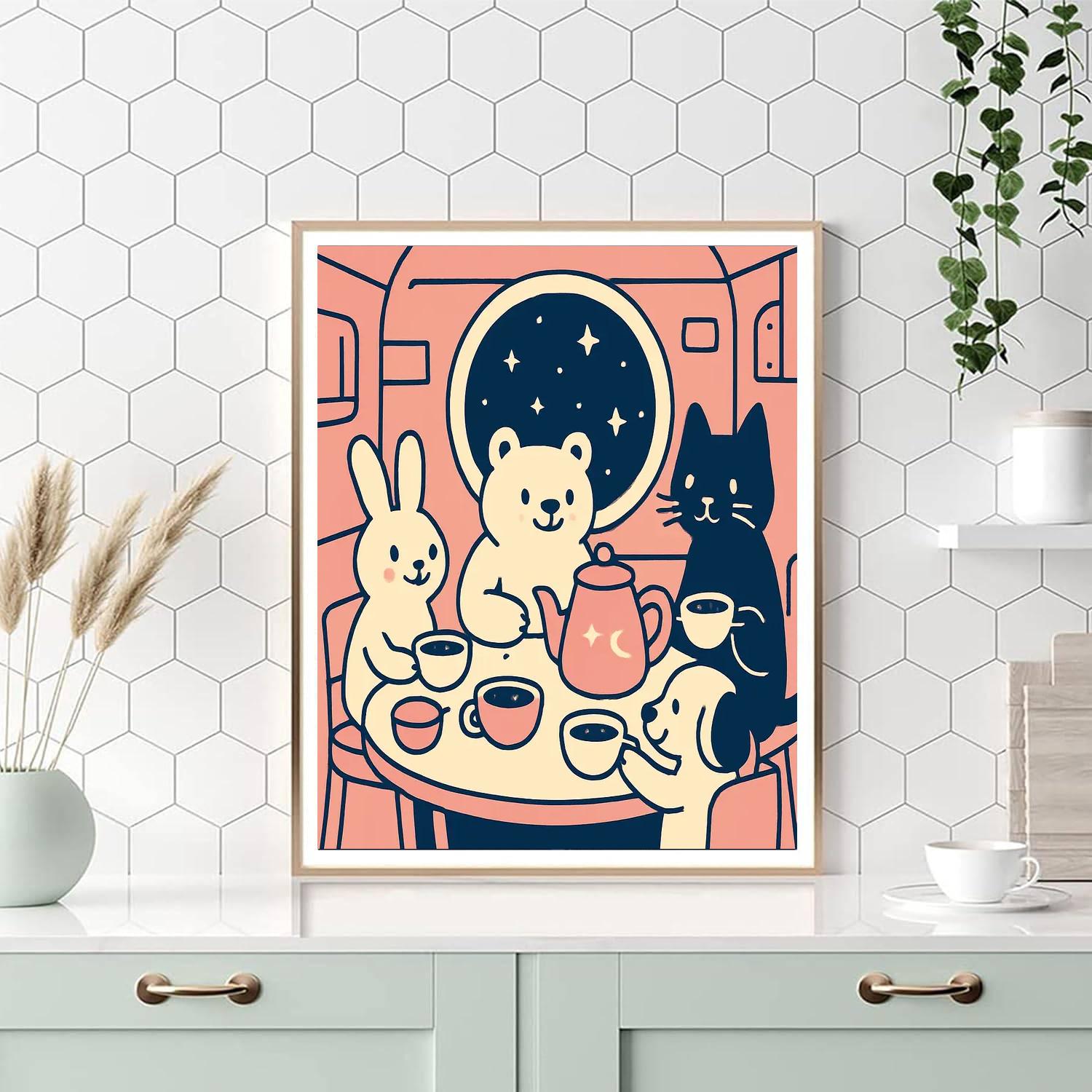 Starship Tea Party paint by number