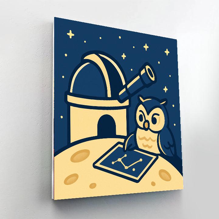 Orbiting Owl Observatory paint by number