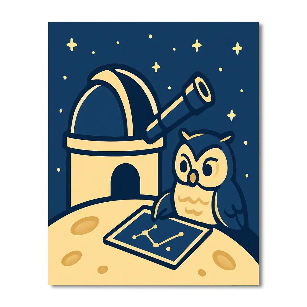 Orbiting Owl Observatory paint by number