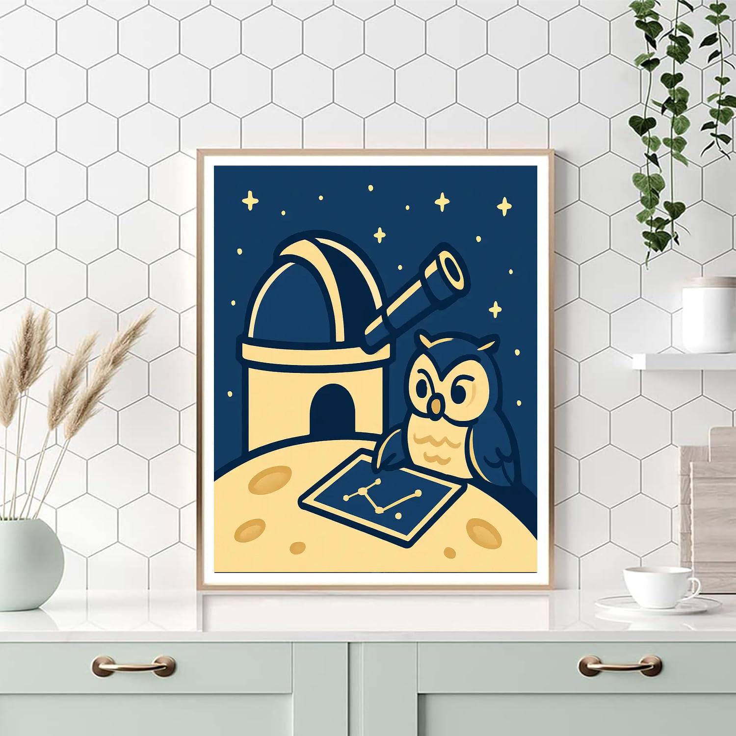 Orbiting Owl Observatory paint by number