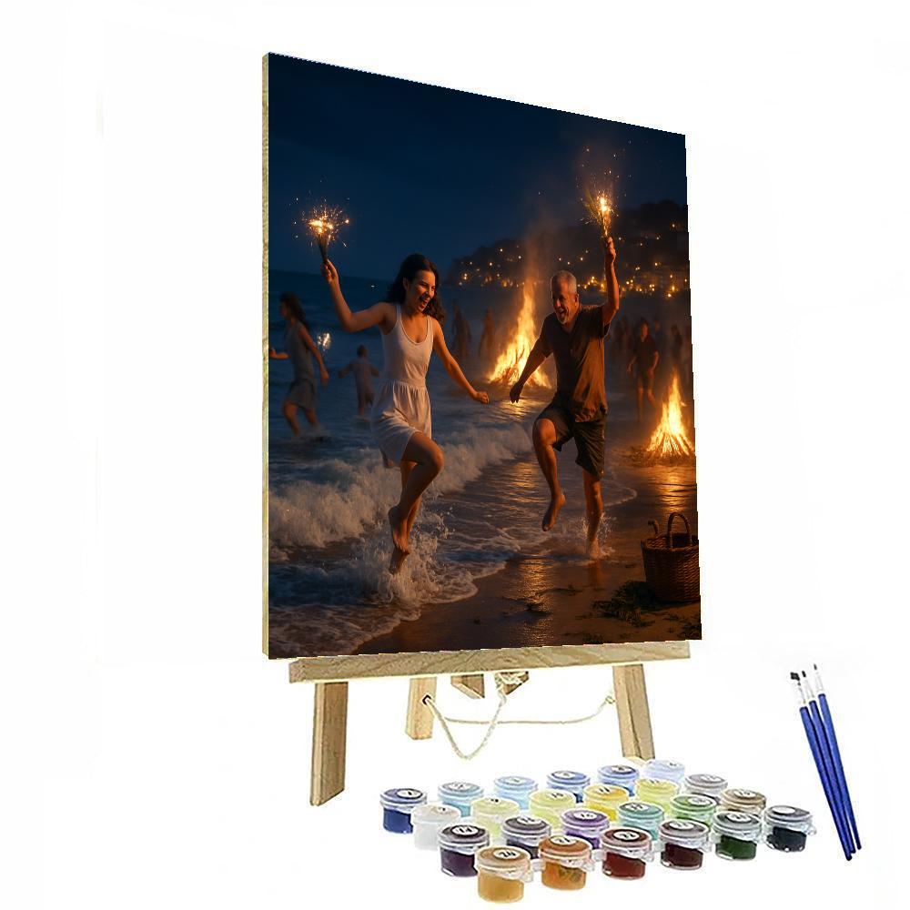 Noche De San Juan Beach Ritual paint by color
