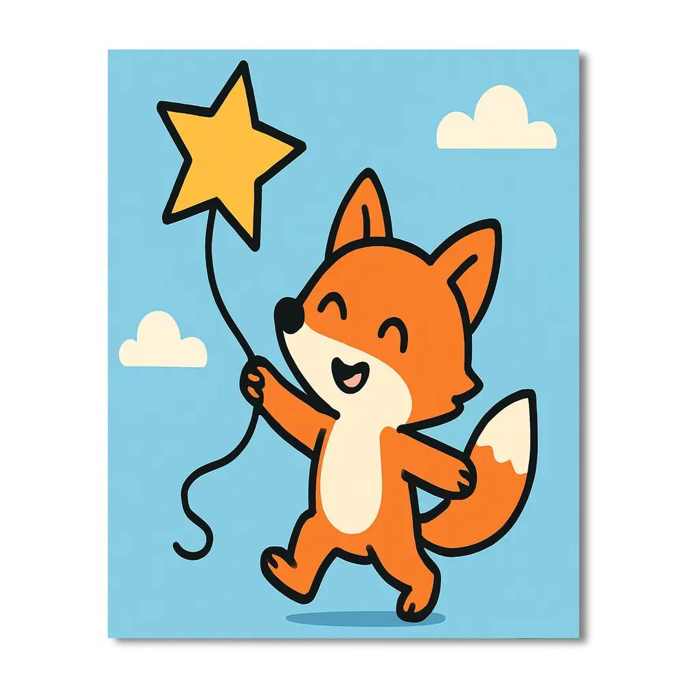 Starry Kite Adventure paint by color