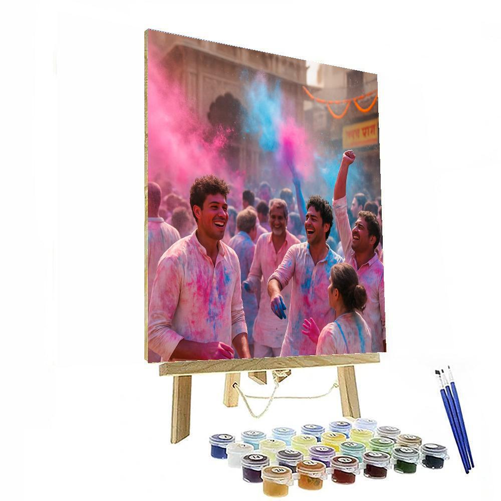 Holi Street Celebration Mathura Numbered painting kits