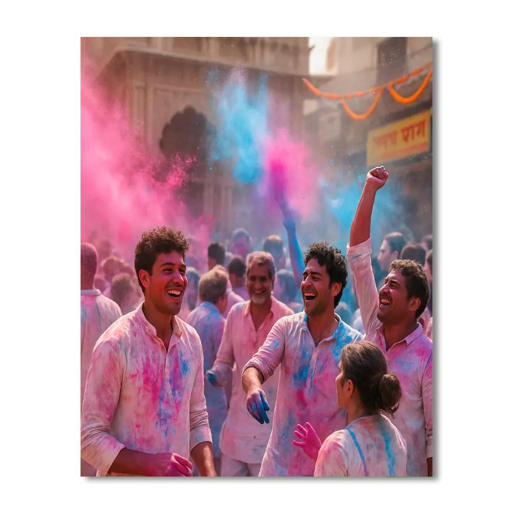 Holi Street Celebration Mathura Numbered painting kits
