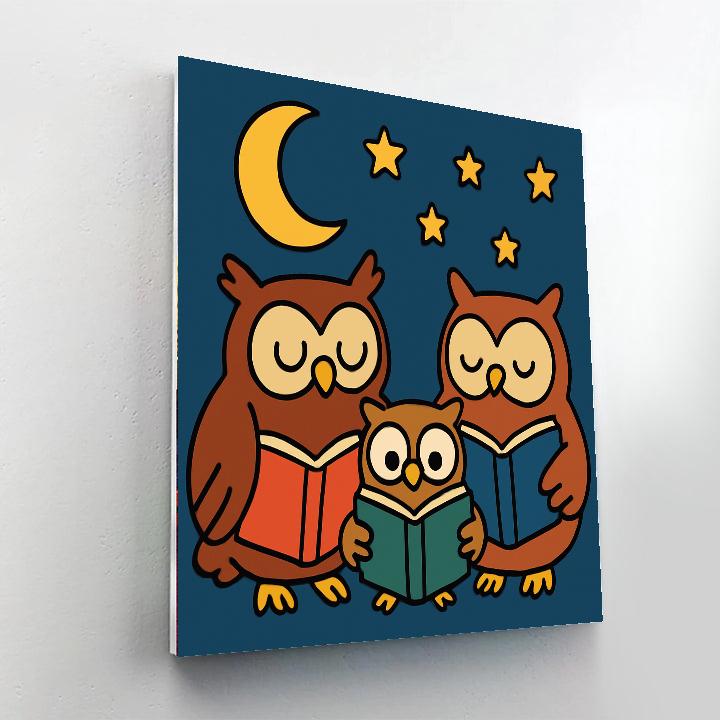Moonlight Library Owls Paint by numbers kits