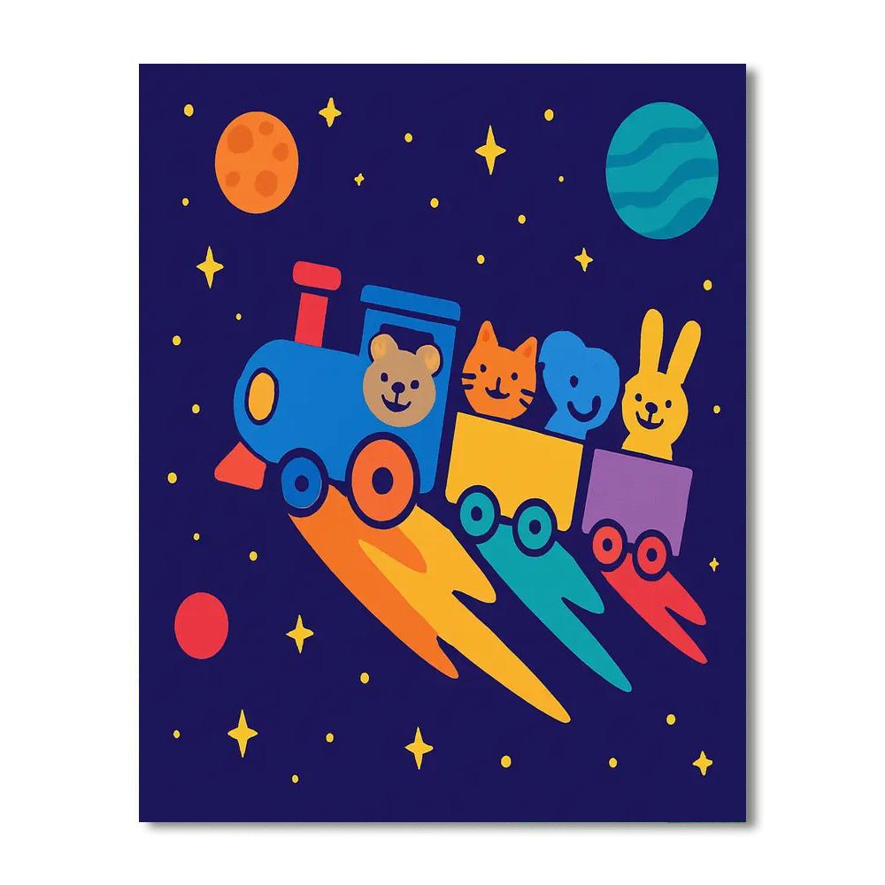 Comet Train Ride Painting by numbers kit