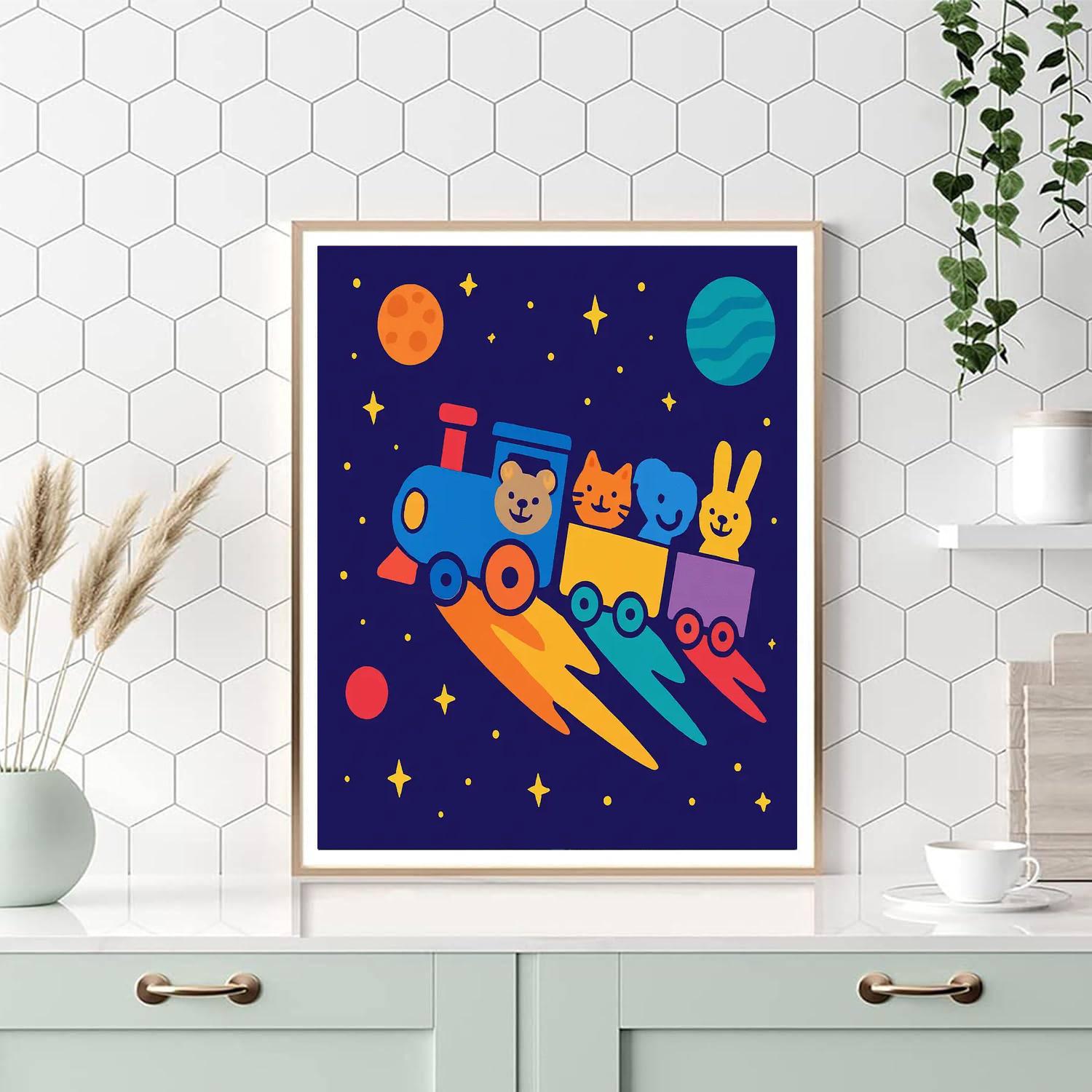 Comet Train Ride Painting by numbers kit