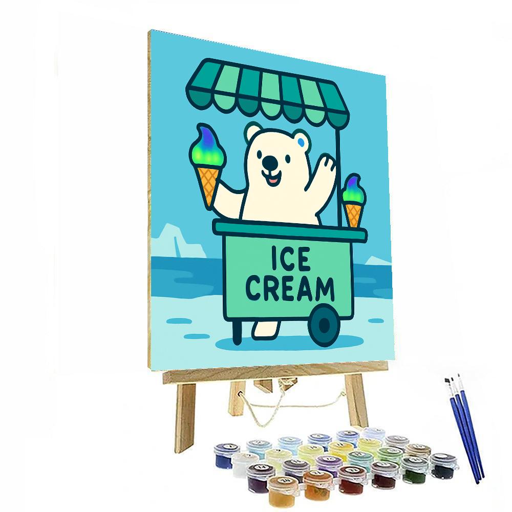 Aurora Ice Cream Stand painting number kit
