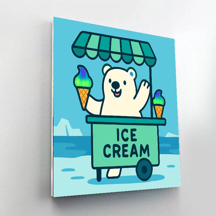 Aurora Ice Cream Stand painting number kit