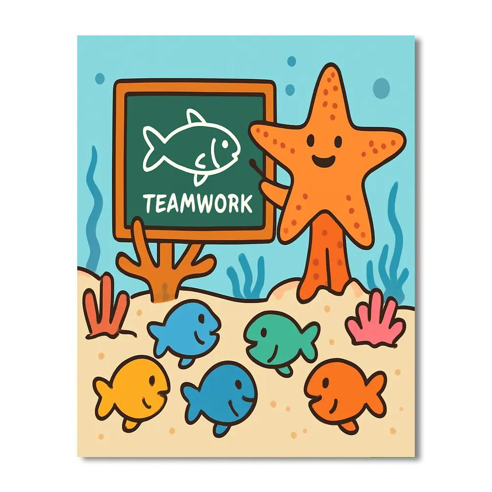Undersea Star School painting number kit