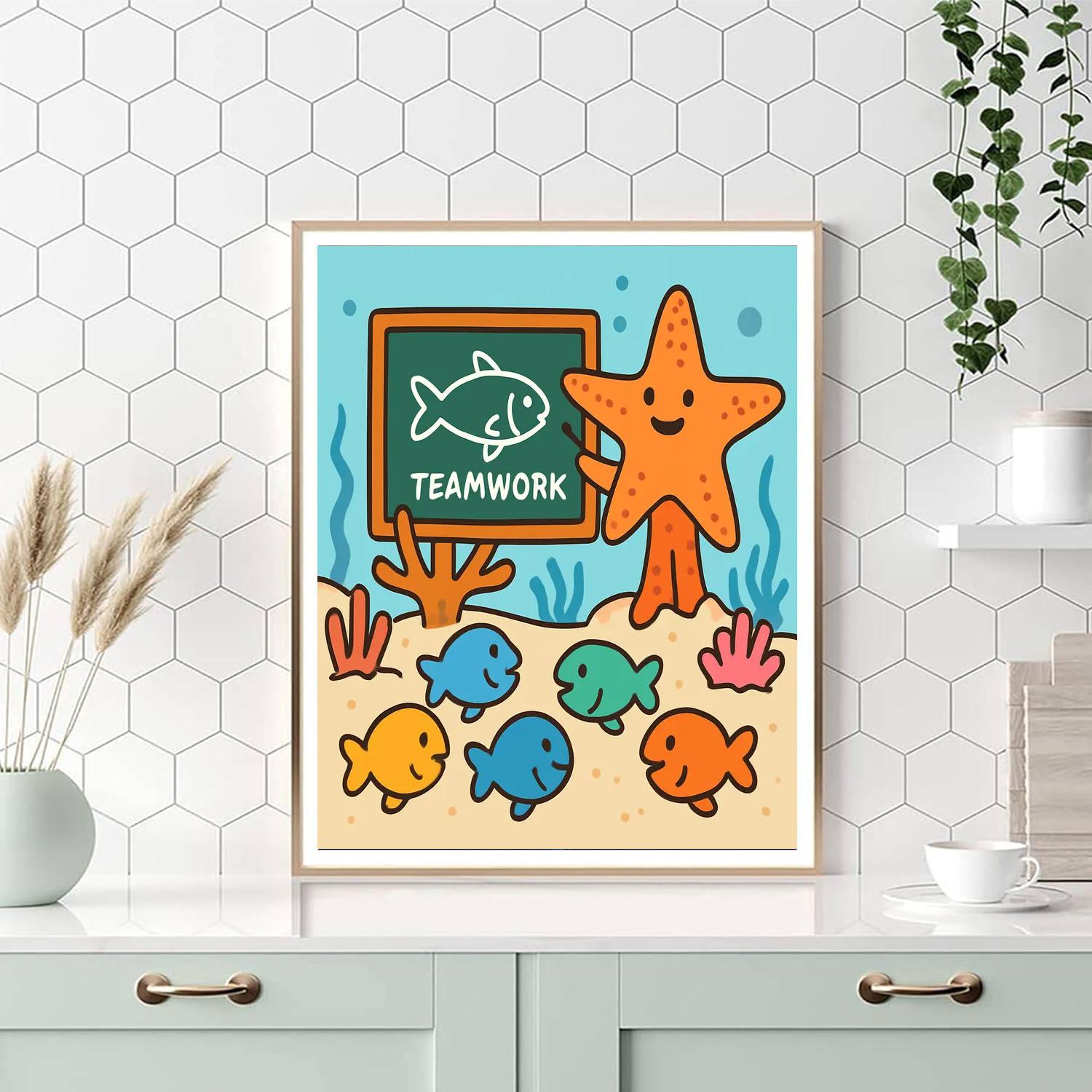 Undersea Star School painting number kit