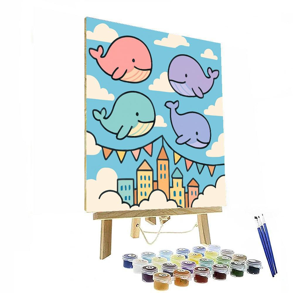 Sky Whale Parade paint by numbers