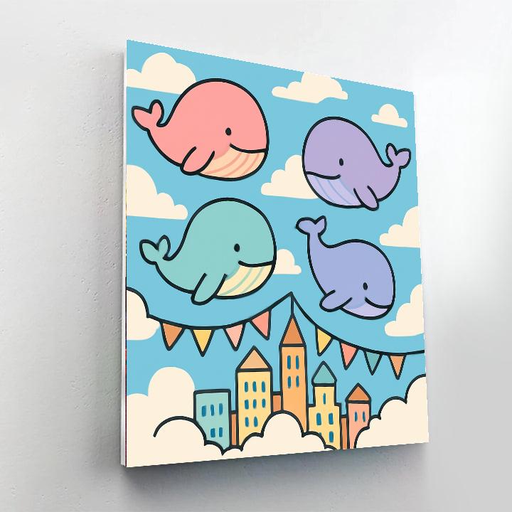 Sky Whale Parade paint by numbers