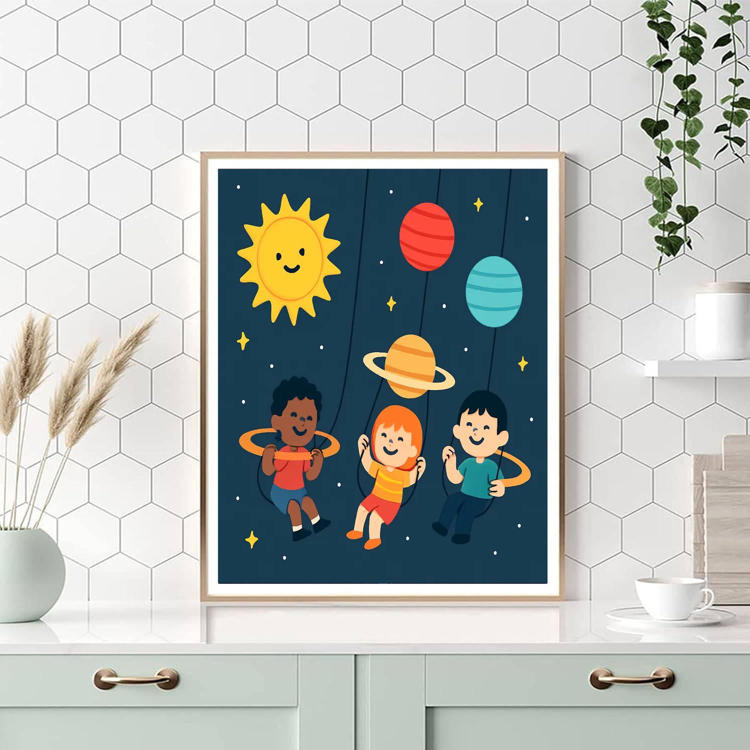 Solar System Swing DIY paint by numbers