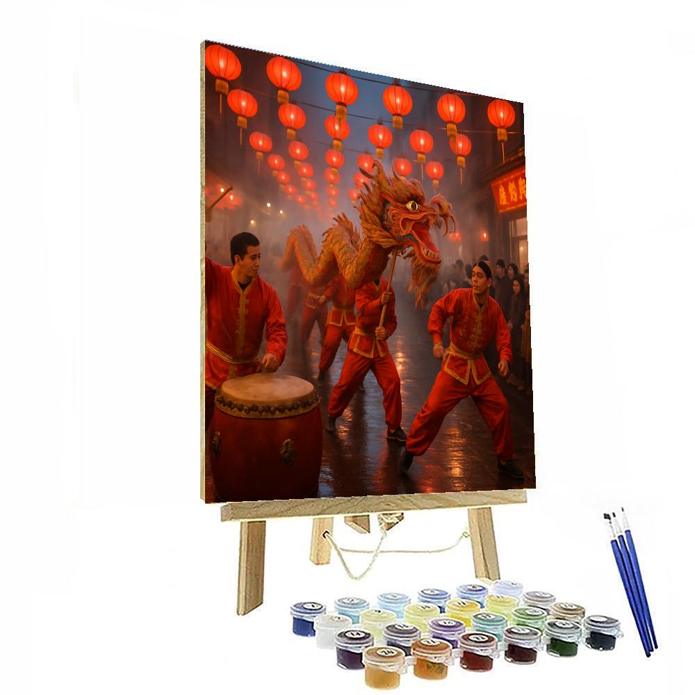 Lunar New Year Dragon Dance Street painting number kit