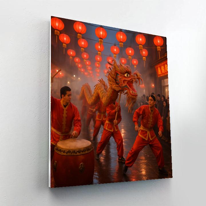 Lunar New Year Dragon Dance Street painting number kit