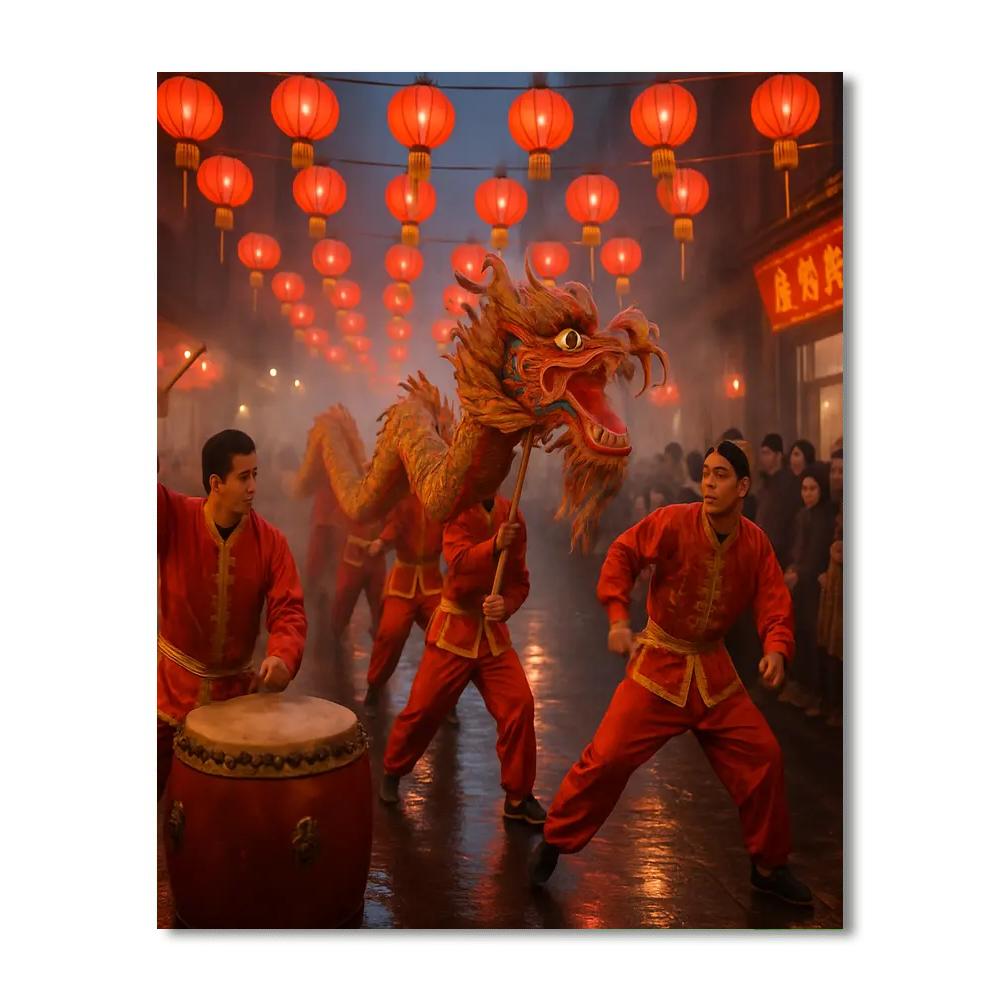 Lunar New Year Dragon Dance Street painting number kit