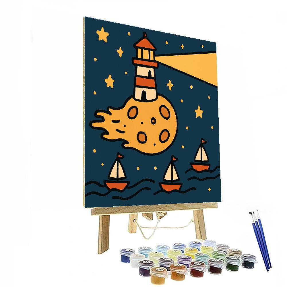 Lighthouse On A Comet Numbered painting kits