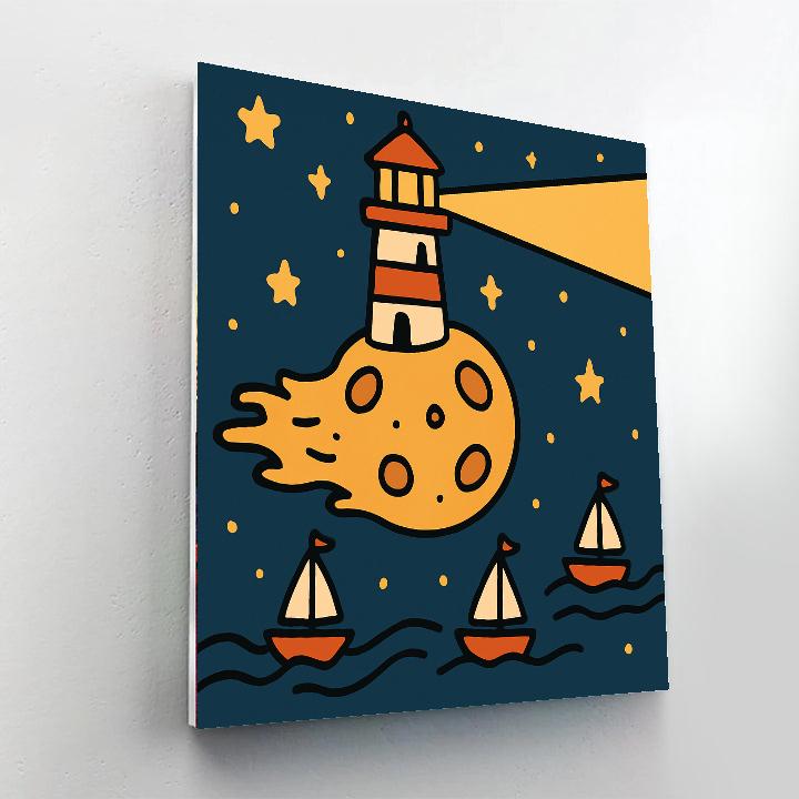 Lighthouse On A Comet Numbered painting kits