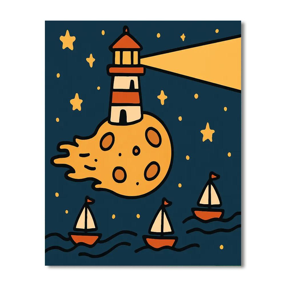 Lighthouse On A Comet Numbered painting kits