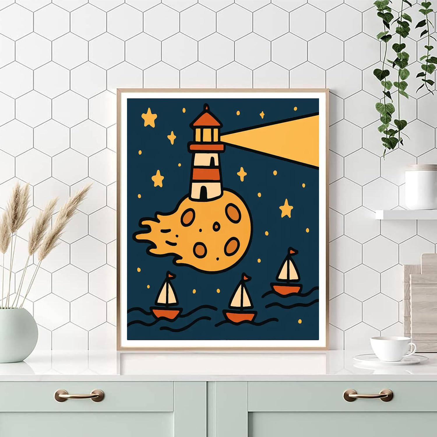 Lighthouse On A Comet Numbered painting kits