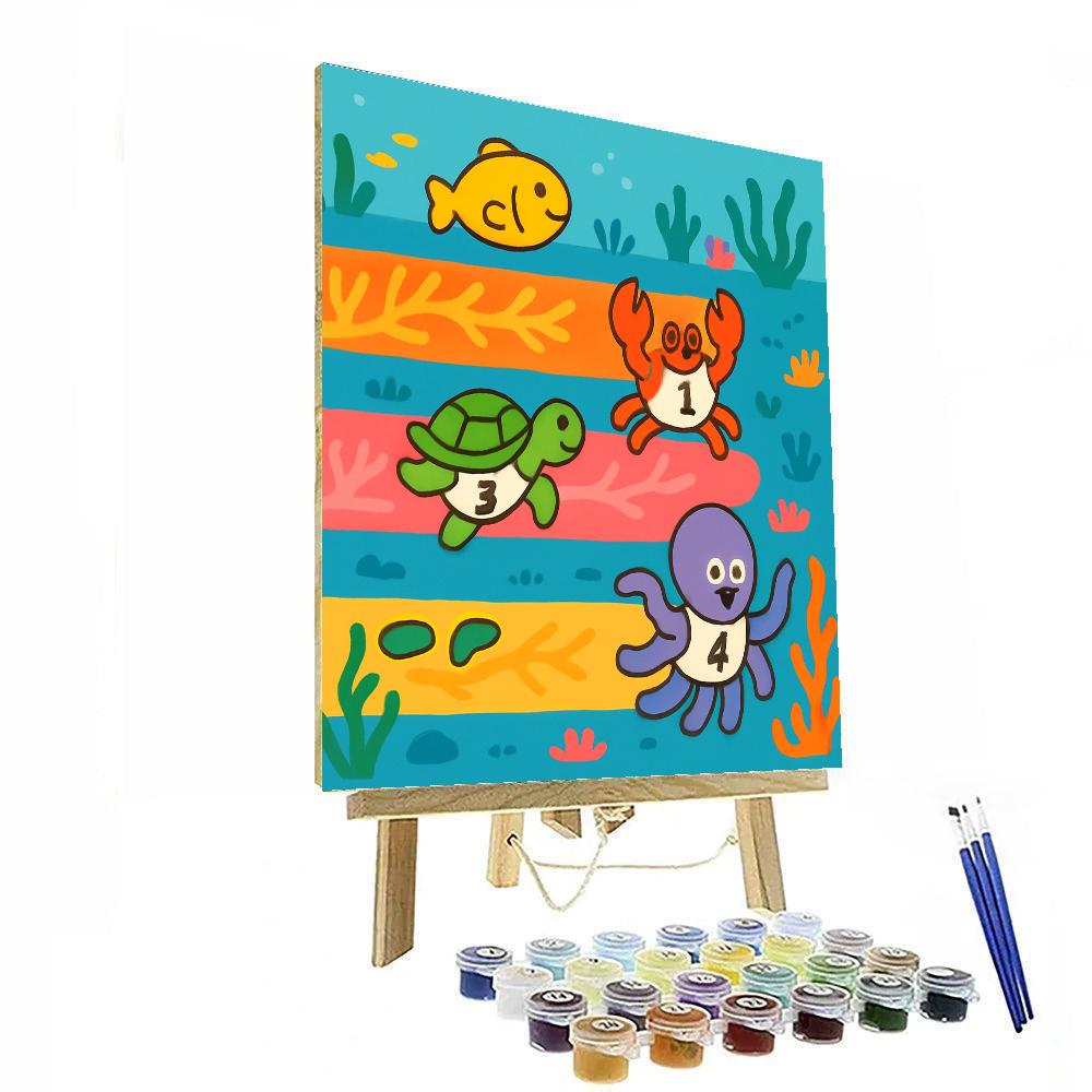 Rainbow Reef Race Painting by numbers kit