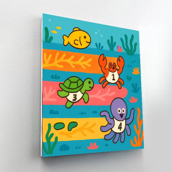 Rainbow Reef Race Painting by numbers kit