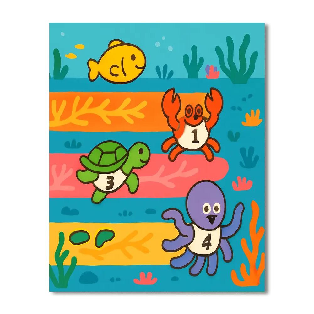 Rainbow Reef Race Painting by numbers kit