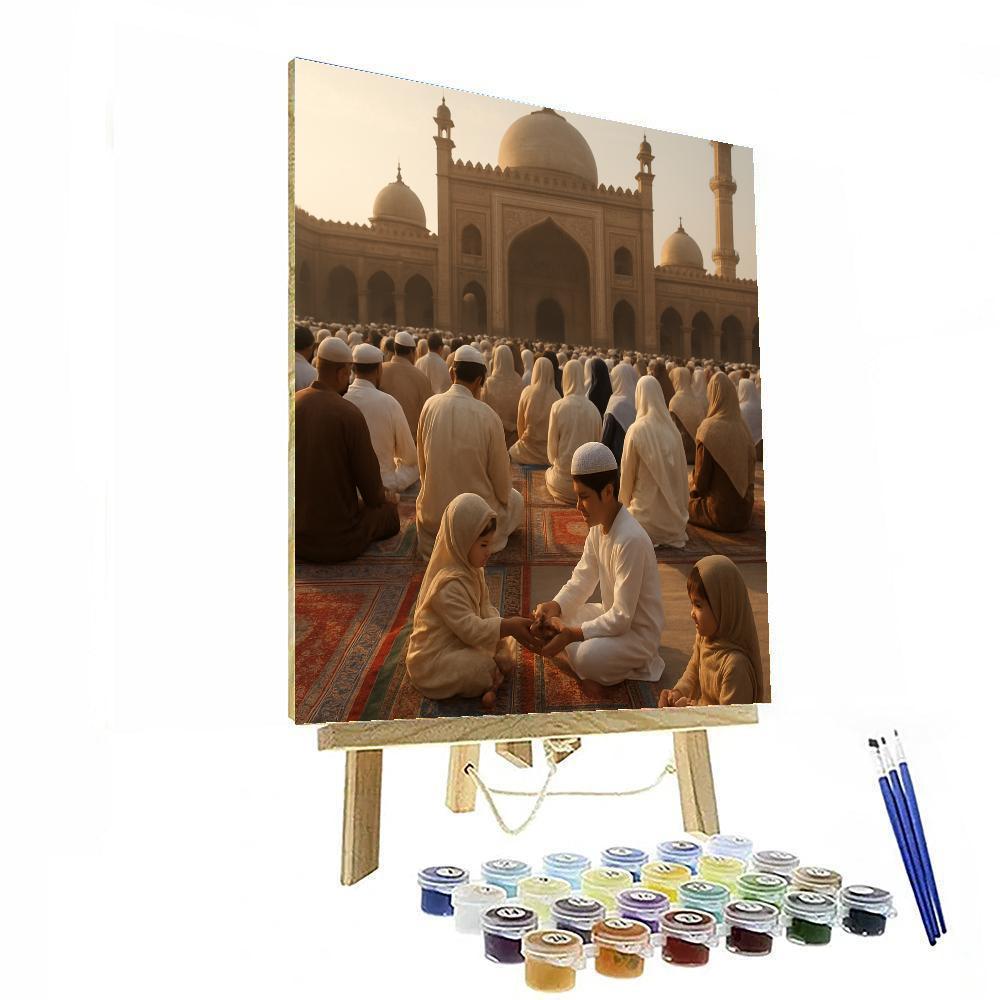 Eid Morning Prayer Courtyard Numbered painting kits