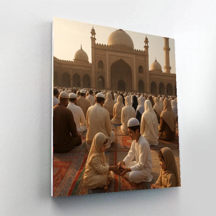 Eid Morning Prayer Courtyard Numbered painting kits
