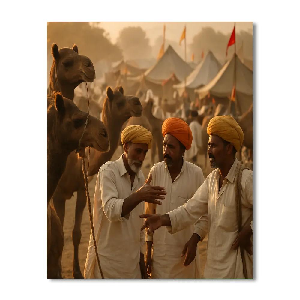 Pushkar Camel Fair Marketplace Painting by numbers kit