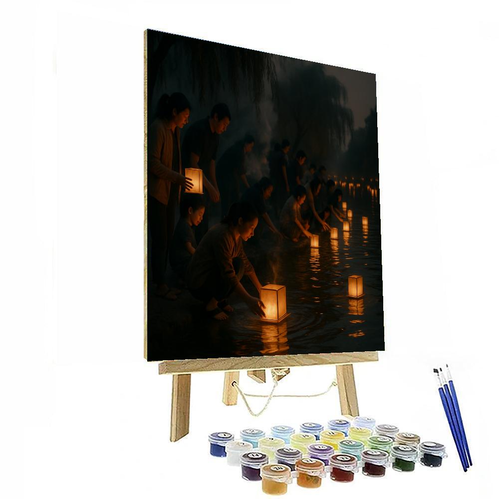 Chinese Lantern Festival River Release DIY paint by numbers