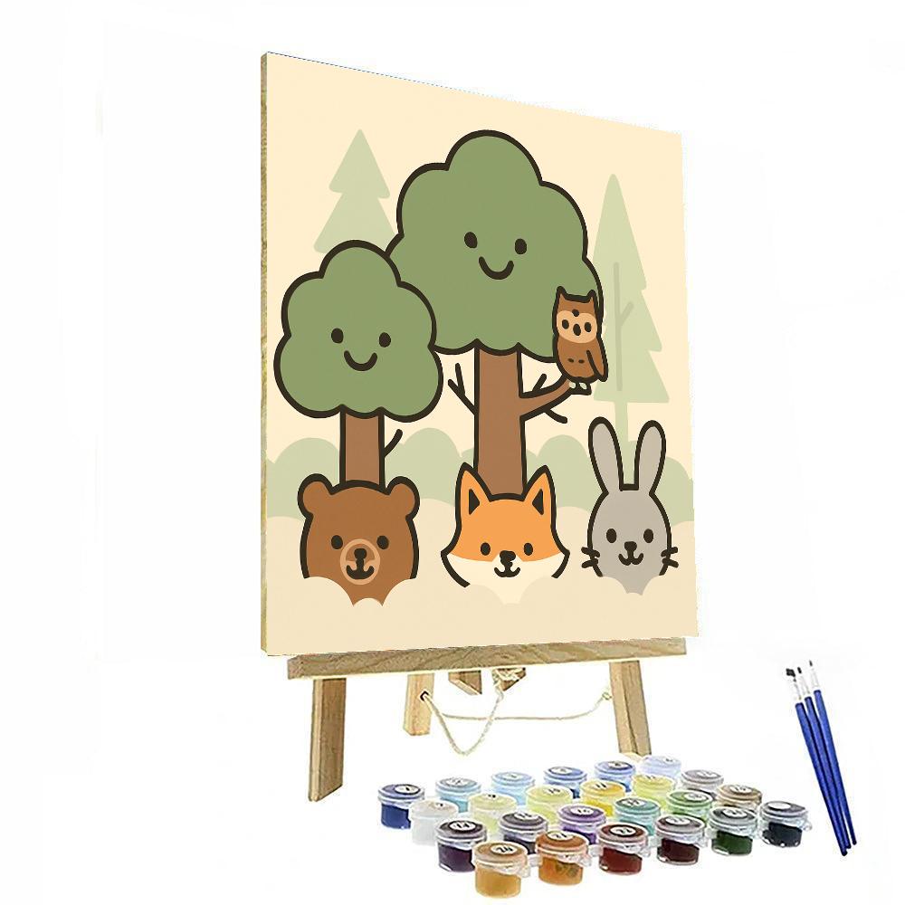 Friendly Fog Forest paint by number