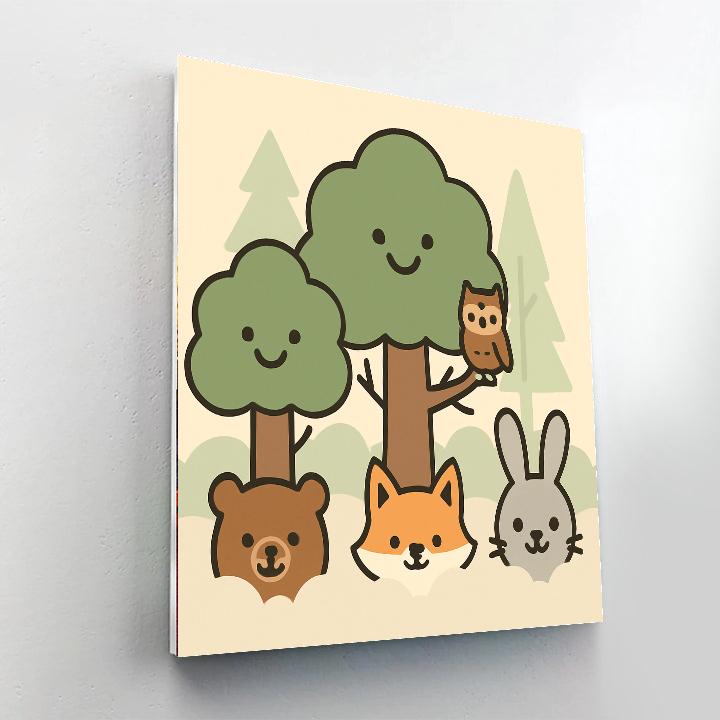 Friendly Fog Forest paint by number