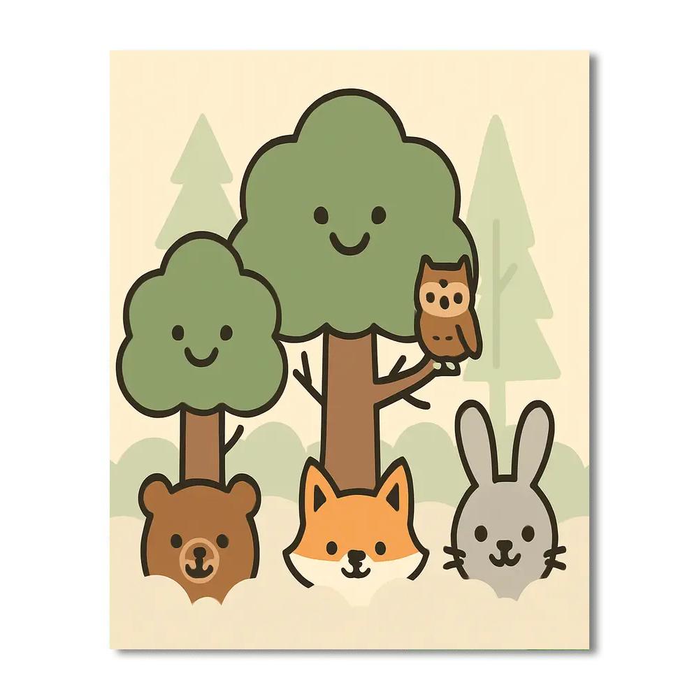 Friendly Fog Forest paint by number