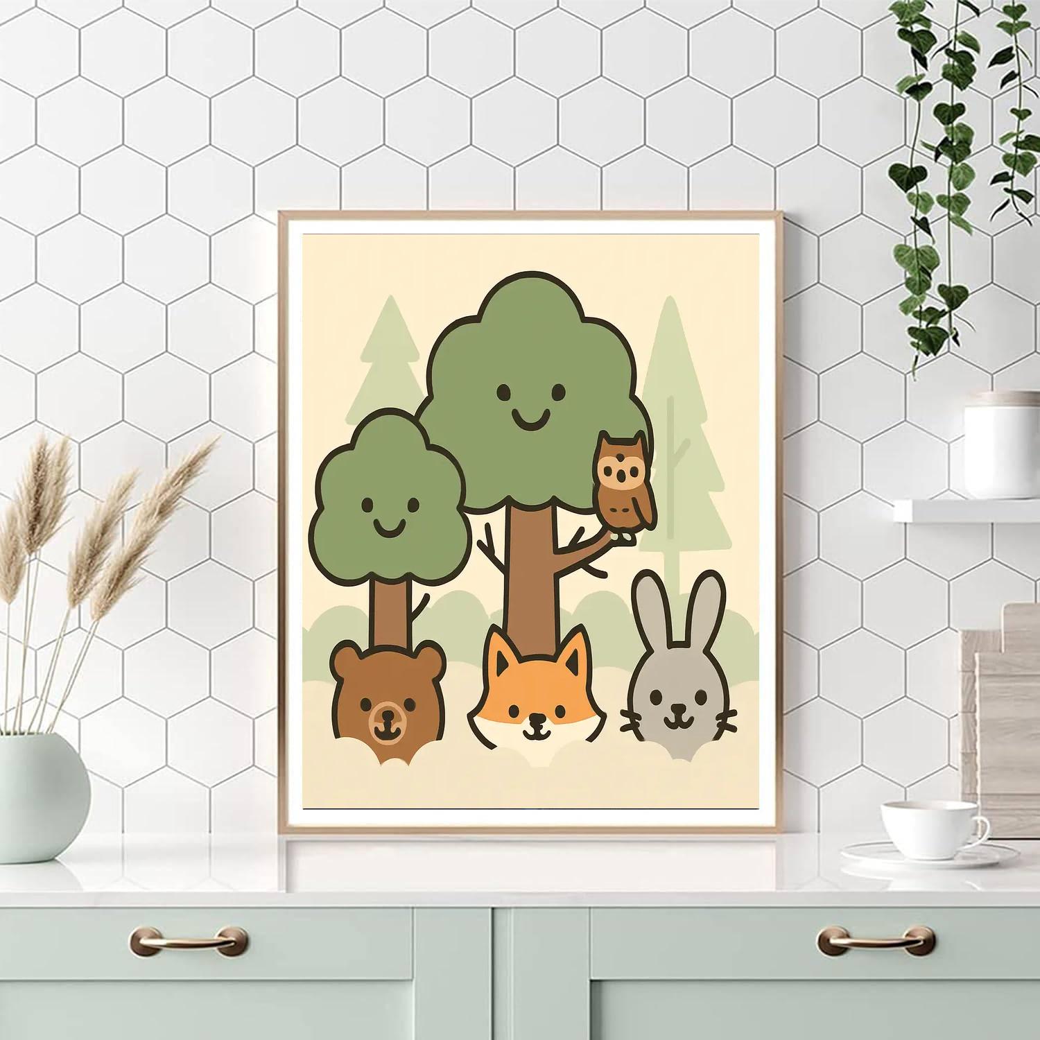 Friendly Fog Forest paint by number