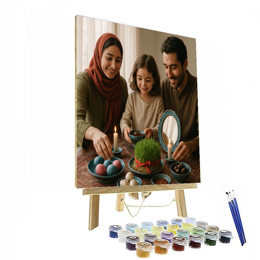 Nowruz Haft Seen Table Setting paint by color