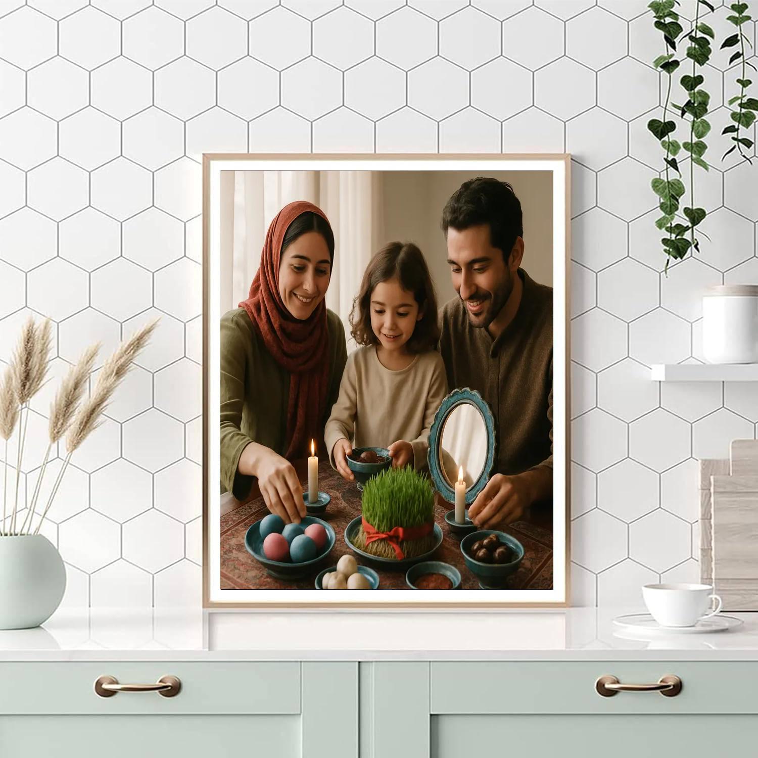 Nowruz Haft Seen Table Setting paint by color